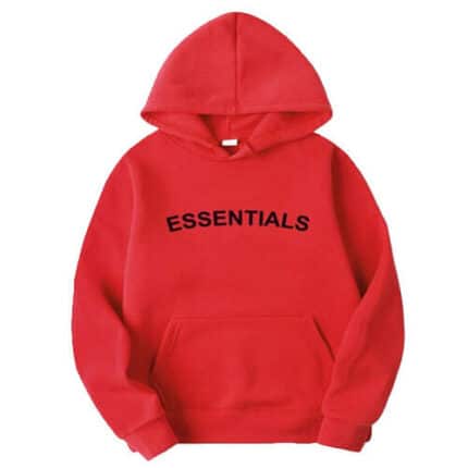 Essentials Fear Of God Casual Pullover Hoodie Red