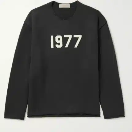 ESSENTIALS Fear of God Logo Appliqued Knitted Sweater - Charcoal