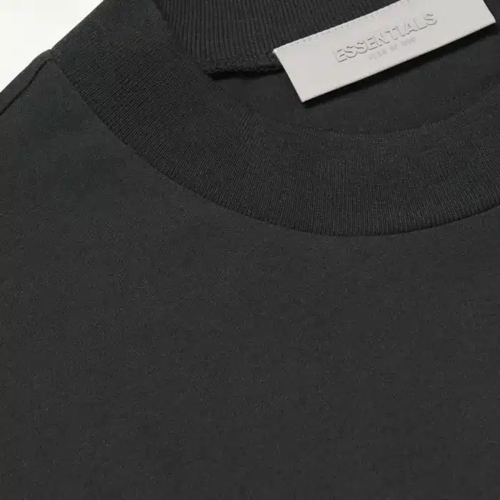 ESSENTIALS Fear of God Logo Flocked Cotton Blend Jersey Sweater - Black