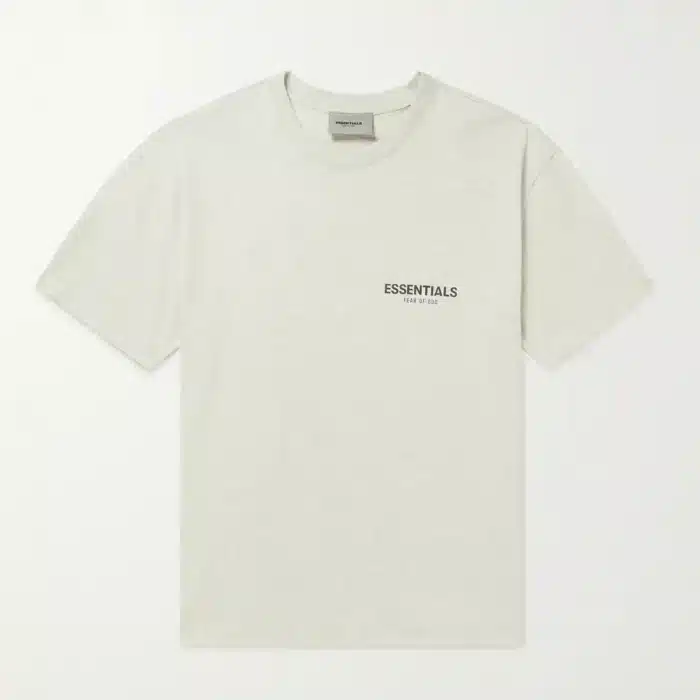 Essentials Fear of God Logo Print Cotton Jersey T-Shirt - Grey