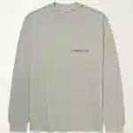 ESSENTIALS Fear of God Long Sleeved Logo Print Cotton Jersey T-Shirt - Grey